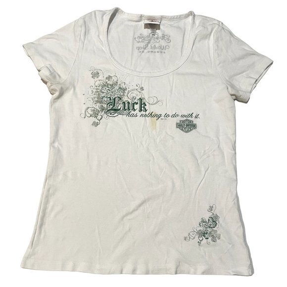 HARLEY-DAVIDSON WOMANS SHIRT‎ SIZE LARGE WHITE F1 - Picture 2 of 9